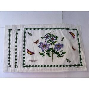 Portmeirion Placemats Set Of 3 Botanic Garden Pattern Cloth 17 1/2" X 12 1/2"
